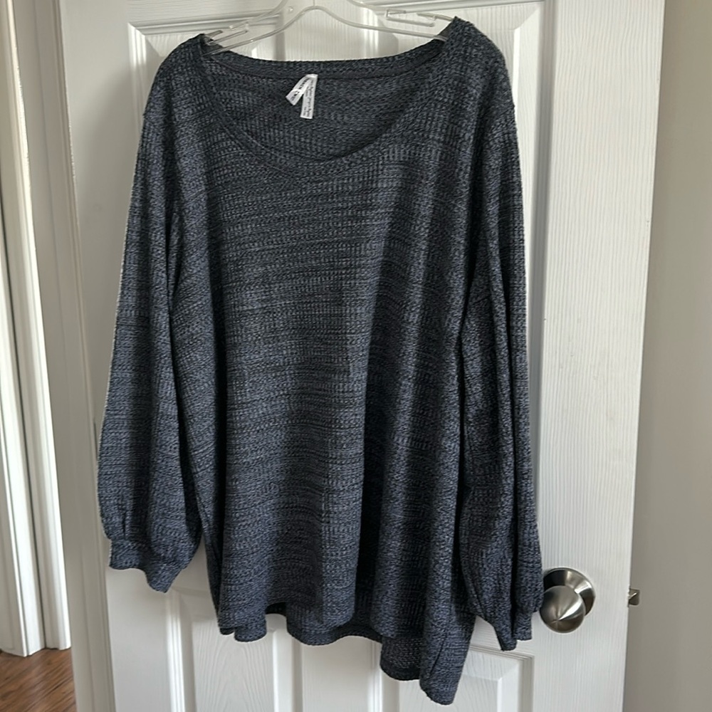 🔥French twist 3X maiden Bangladesh, waffle, knit, blue and black long sleeve